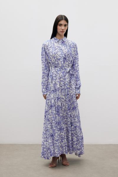 1296-Flower Elbise