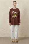 Capri Uzun Kol Tshirt-Kahverengi-MRW 1854