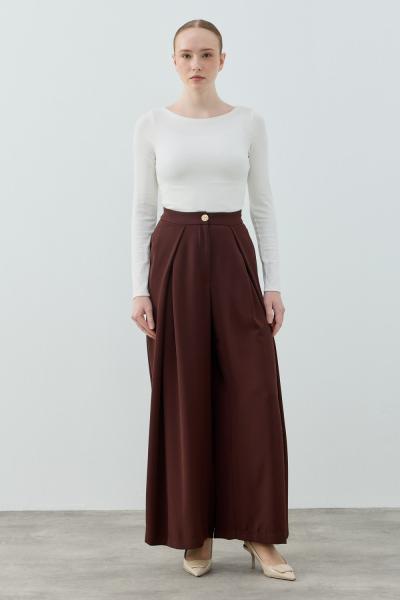 Dixi Krep Pantolon-Acı Kahve -MRW-1652