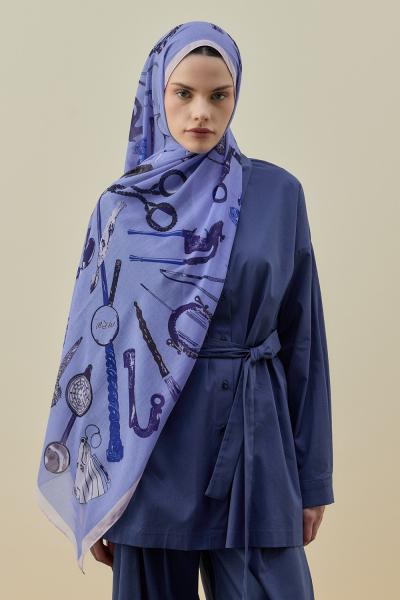 Luxe Minimal Şal-Mavi-MRW-2614