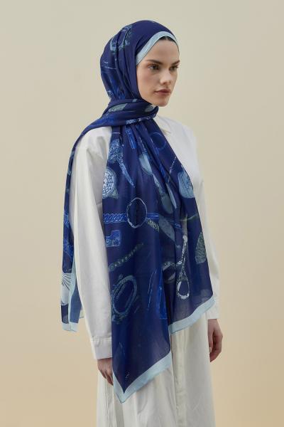 Luxe Minimal Şal-Lacivert-MRW-2614