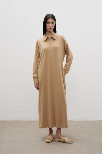Modal Elbise-Camel