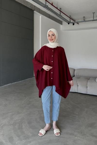 Morocco Gömlek-Bordo