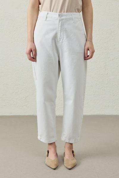 New Basıc Denim Pantolon-Beyaz-MRW-1769