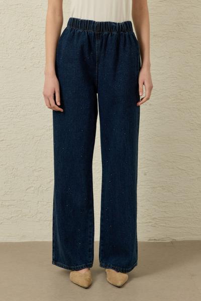 Palazzo Taşlı Denim-Lacivert -MRW-1693