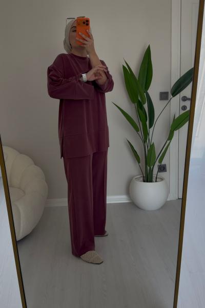 14457 Puanne pike takım burgundy