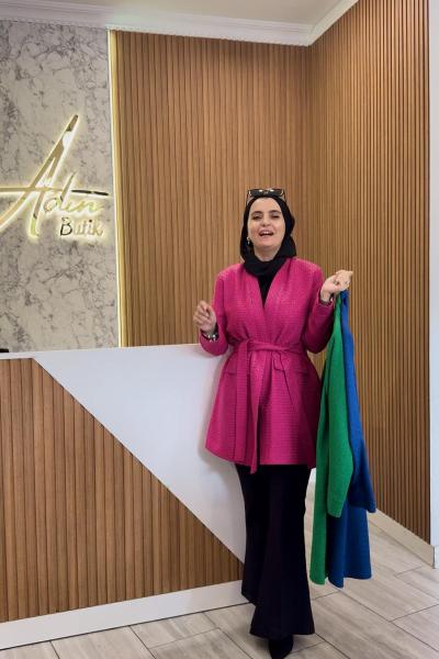 Astarlı Tüvit ceket Fuşya