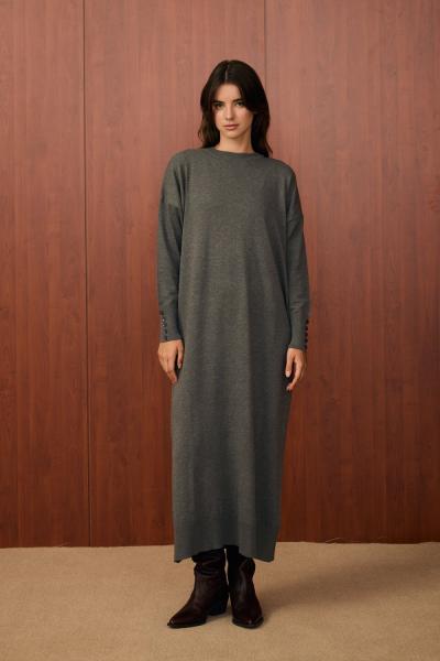 Basıc Triko Elbise Antrasit