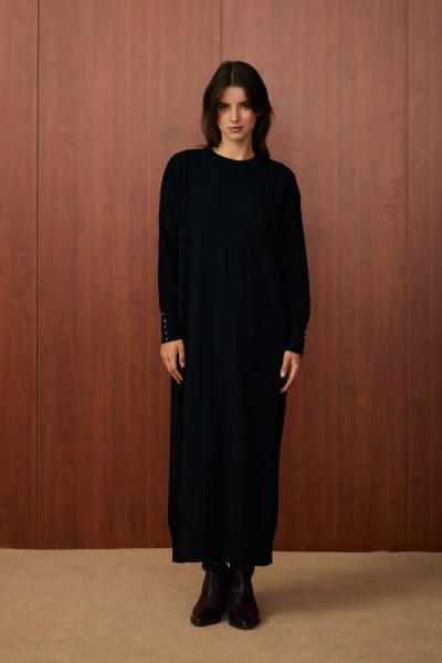 Basıc Triko Elbise Siyah