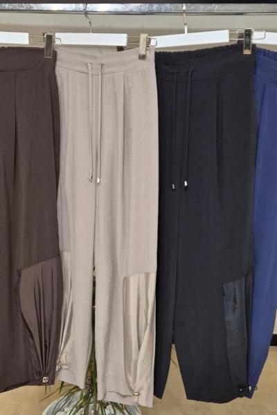 Beli lastikli Puanne pantolon navy