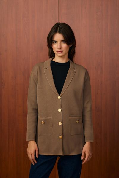 Blazer Triko Ceket Kahverengi