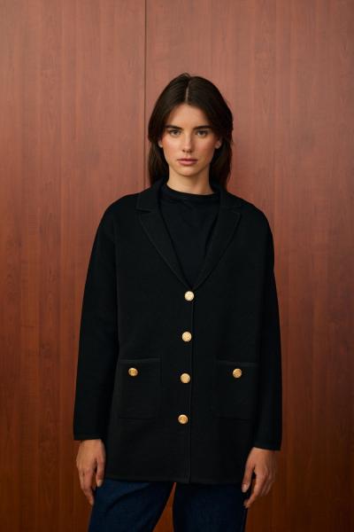 Blazer Triko Ceket Siyah