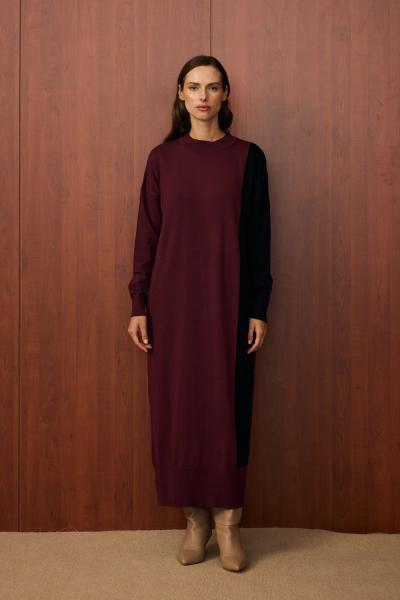 Blok Elbise Bordo