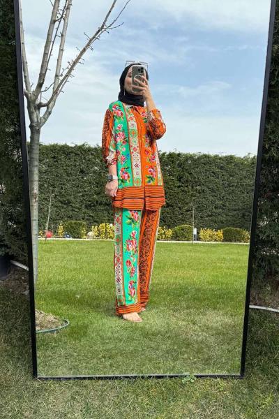 Çiçek Desenli Pamuk Takım