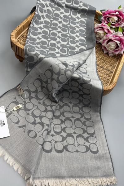 Desenli Şal Koyu Gri