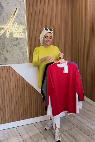 İkili İçlikli Merserize Tunik Olivie