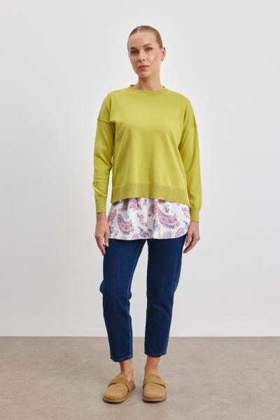 Krep İçlikli Triko Olive