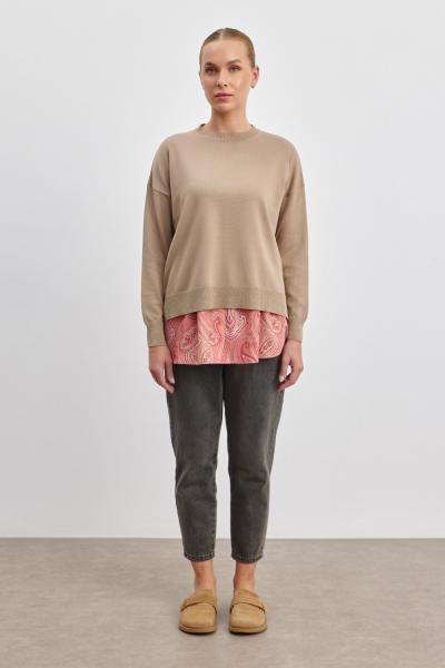 Krep İçlikli Triko Vizon