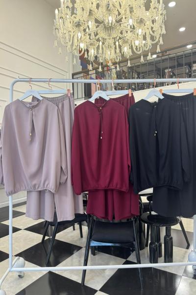 Merwishop krep takım bej