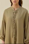 Merwishop Robe organik keten Elbise Haki