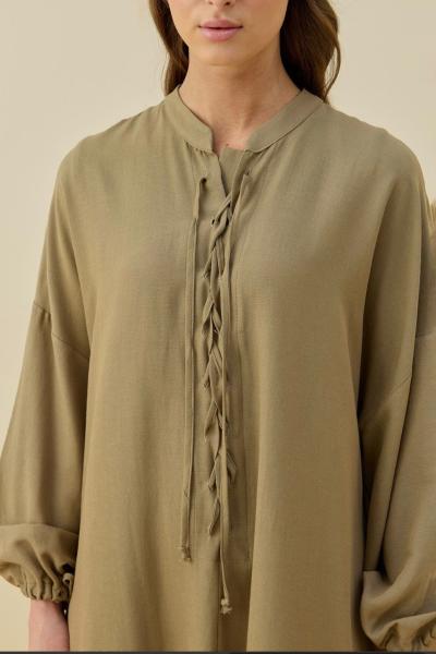 Merwishop Robe organik keten Elbise Haki