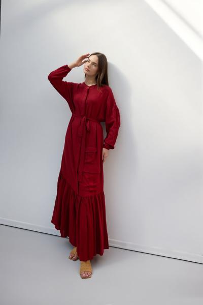 MRW1396 Capri Elbise Bordo