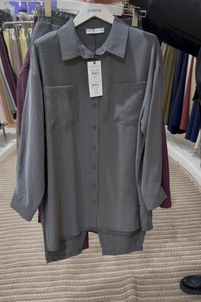 Puanne Cepli ve Düğmeli Takım Antrasit