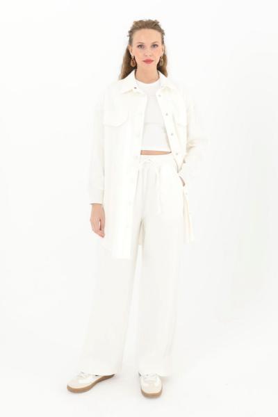 Puanne Channel Kot Takım Ekru