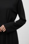Puanne düğme detaylı elbise siyah