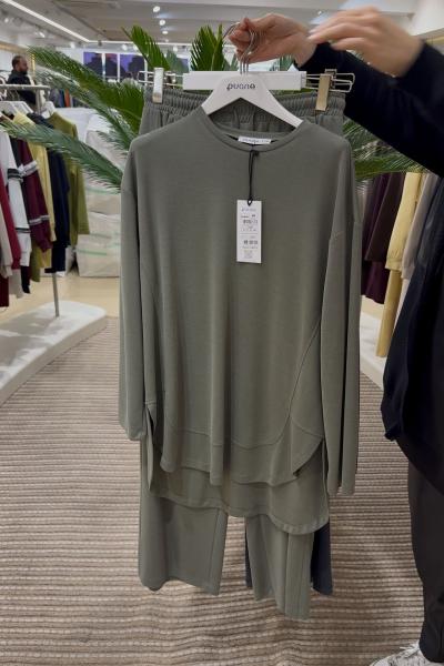 Puanne pike kumaş takım koyu haki