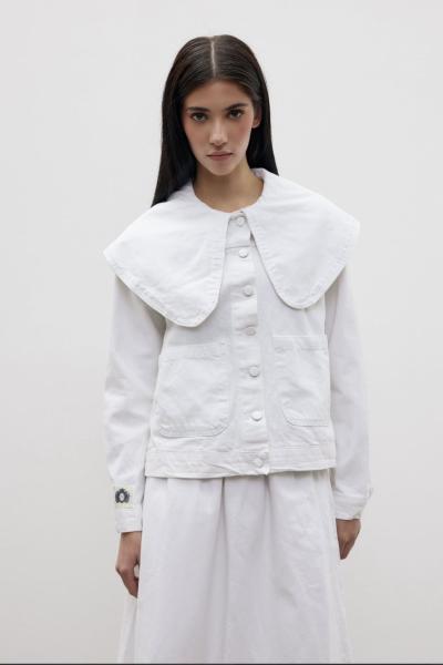 Romantik Denim Takım Beyaz