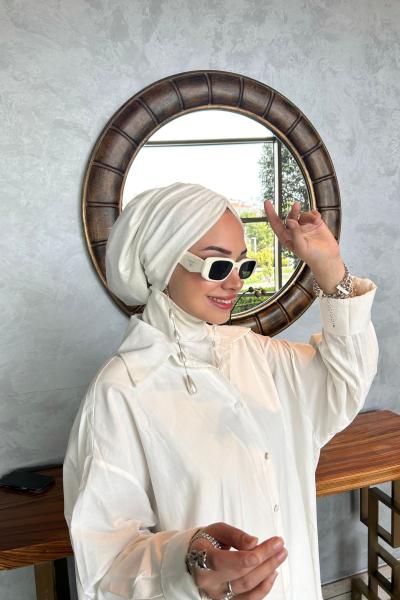 Simli glitter bone ekru