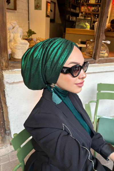 Simli glitter bone zümrüt