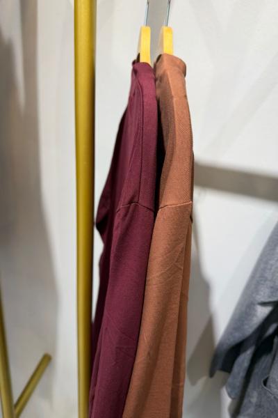 Uzun Kollu Pamuk Tunik Kahverengi