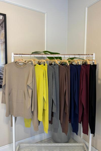 Viskon Merserize takım Kahverengi